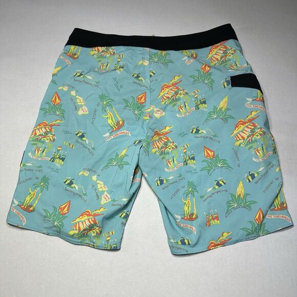 Volcom Board Shorts Mens Mod Tech Hawaii Swim Trunks Surf Beach UK Flag Size 31 - Picture 7 of 12